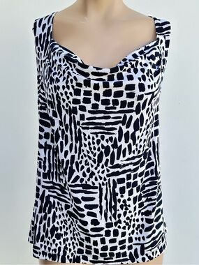 Women's Drapers & Damon’s Black & White Sleeveless Top